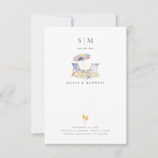 Coastal Summer Beach | Photo Save The Date (正面)