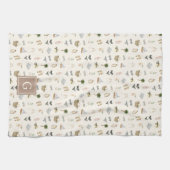 Coastal Summer Getaway Monogram キッチンタオル (横)