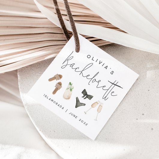 Coastal Summer Neutrals Bachelorette Party フェイバータグ
