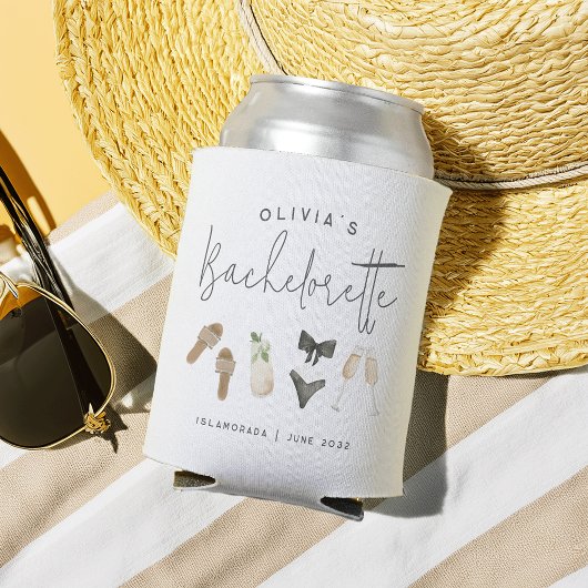 Coastal Summer Personalized Bachelorette Party 缶クーラー