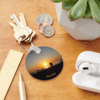 Coastal Summer Sunset Silhouette キーホルダー