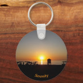 Coastal Summer Sunset Silhouette キーホルダー (正面)