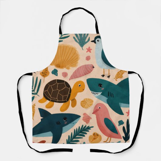 Coastal Sun All-Over Print Apron Gift エプロン (正面)