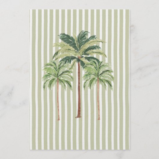 Coastal Sun Palm Petals & Prosecco Bridal Shower 招待状 (裏面)