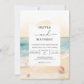 Coastal Sunset Beach Wedding 招待状 (正面)