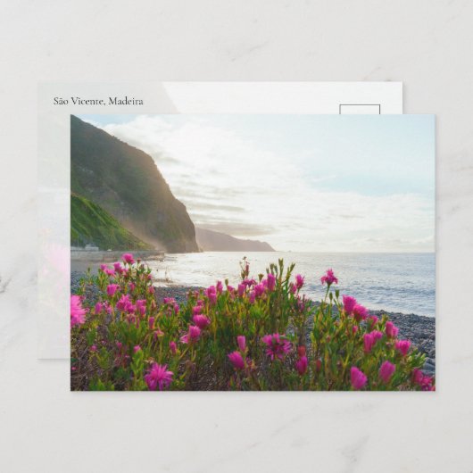 Coastal Sunset over São Vicente, Madeira ポストカード (正面/裏面)
