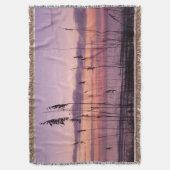 Coastal Sunset with Sea Oats スローブランケット (正面縦)