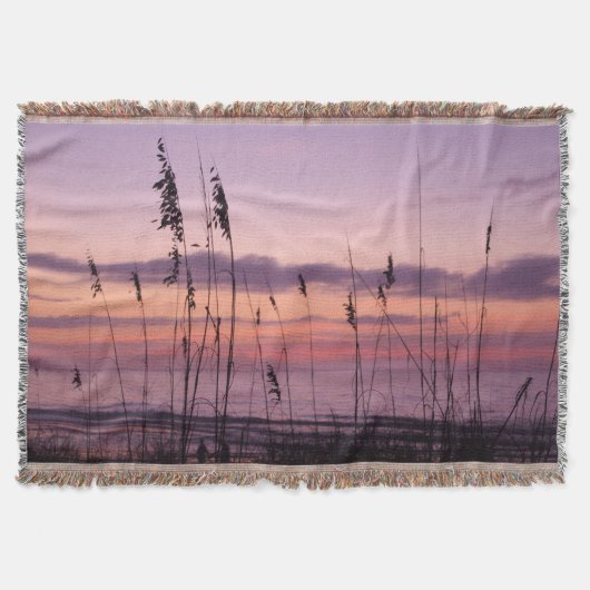 Coastal Sunset with Sea Oats スローブランケット (正面)