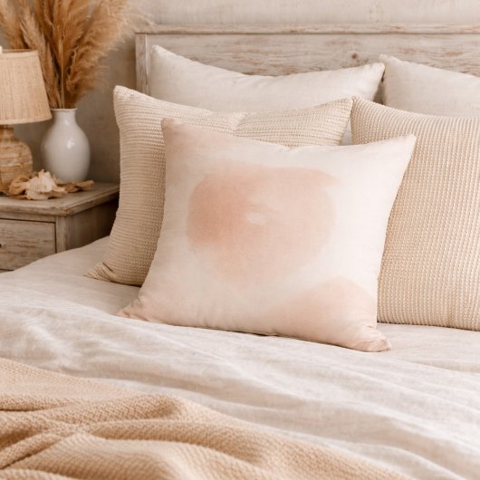Coastal Taupe Wash Throw Pillow クッション