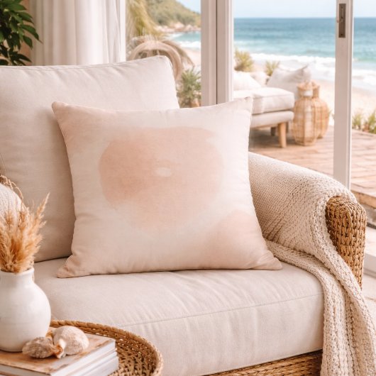 Coastal Taupe Wash Throw Pillow クッション