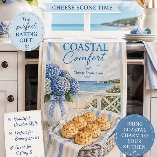 Coastal Tea Towel Baking Gift Kitchen Decor キッチンタオル
