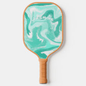 Coastal Teal and White Pickleball Paddle ピックルボールラケット (正面)