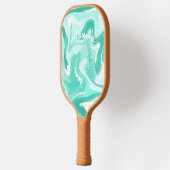 Coastal Teal and White Pickleball Paddle ピックルボールラケット (左)