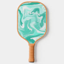 Coastal Teal and White Pickleball Paddle