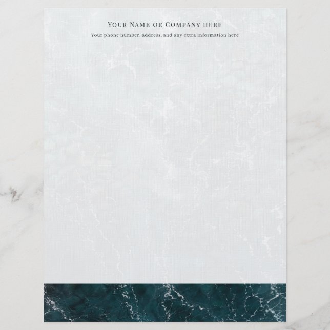 Coastal Teal Ocean Shore Personalized  レターヘッド (正面)