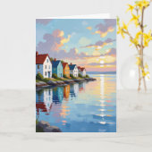 Coastal Themed Happy Anniversary カード (黄色い花)