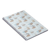 Coastal Toile Beach Scene Hand Drawn Seaside  ノートブック (右側)