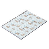 Coastal Toile Beach Scene Hand Drawn Seaside  ノートブック (左側)