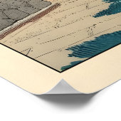 Coastal Torii Gate Print Hasui Kawase Style, Blue ポスター (角)