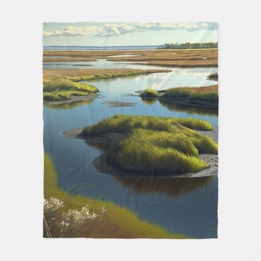 Coastal Tranquility フリースブランケット (正面)