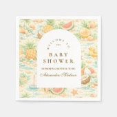 Coastal Tropical Fruits Baby Shower スタンダードカクテルナプキン (正面)