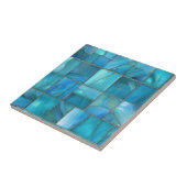 Coastal Turquoise Glass Mosaic タイル (側面)