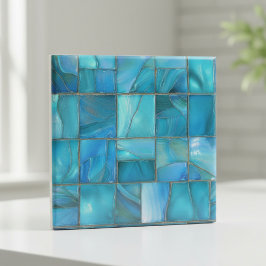 Coastal Turquoise Glass Mosaic タイル