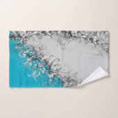 Coastal Turquoise Grey Towel Set バスタオルセット (ハンドタオル)