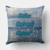 Coastal Typography Pillow – Minimalist Sea Quote D クッション (裏面)