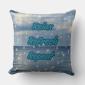 Coastal Typography Pillow – Minimalist Sea Quote D クッション (正面)