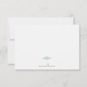 Coastal Umbrella Dog Minimal Monogram ノートカード (正面)