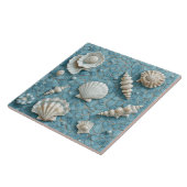 Coastal Underwater Seashell Blue Ocean Aquamarine  タイル (側面)