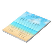 Coastal Vacation Property Receipt Pad ノートパッド (回転)