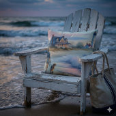 Coastal Walk to Lighthouse at Sunset クッション