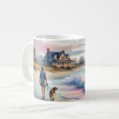 Coastal Walk to Lighthouse at Sunset コーヒーマグカップ (正面左)