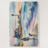 Coastal Walk to Lighthouse at Sunset ジグソーパズル (縦)