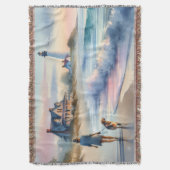 Coastal Walk to Lighthouse at Sunset スローブランケット (正面縦)
