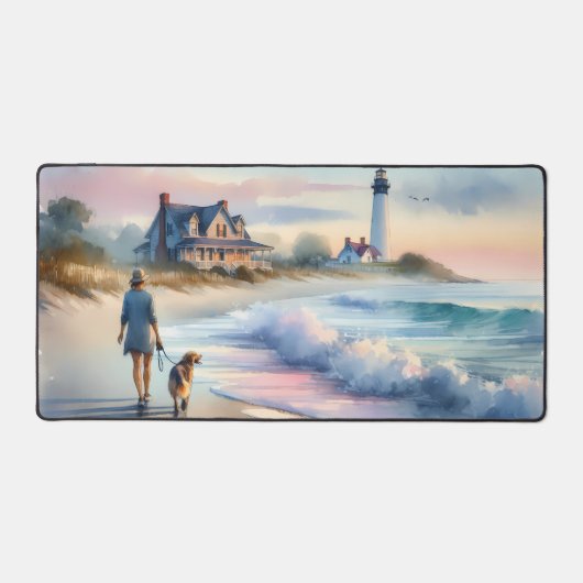 Coastal Walk to Lighthouse at Sunset デスクマット (正面)