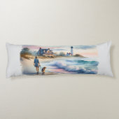 Coastal Walk to Lighthouse at Sunset ボディピロー (裏面)