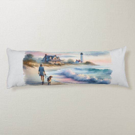 Coastal Walk to Lighthouse at Sunset ボディピロー (裏面)