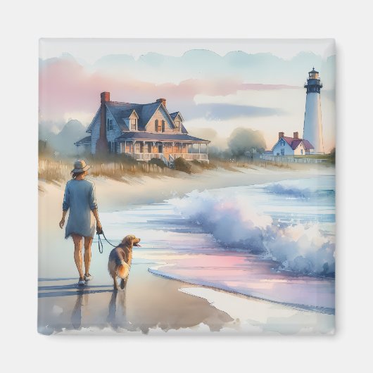 Coastal Walk to Lighthouse at Sunset マグネット (正面)