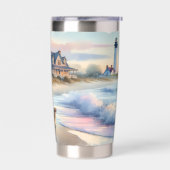 Coastal Walk to Lighthouse at Sunset 保温保冷タンブラー (左面)