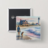 Coastal Walk to Lighthouse at Sunset 缶バッジ (正面&裏面)