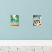 Coastal Wall Art | Mediterranean Woman Seaside  (ウッドフロア)