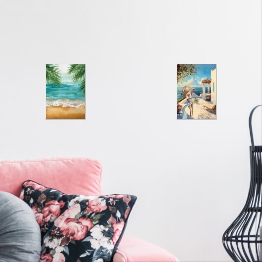 Coastal Wall Art | Mediterranean Woman Seaside  (リビング)