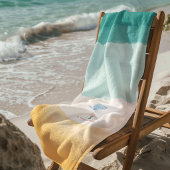 Coastal Watercolor Beach Umbrella Dog Towel ビーチタオル