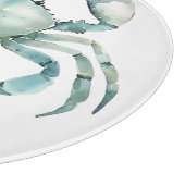 Coastal Watercolor Crab Personalized カッティングボード (角)