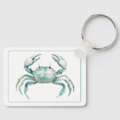Coastal Watercolor Crab Personalized キーホルダー (正面)