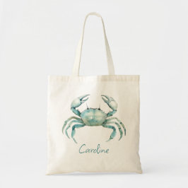 Coastal Watercolor Crab Personalized トートバッグ