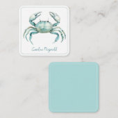 Coastal Watercolor Crab Personalized ノートカード (正面/裏面)